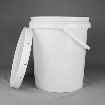 ক্ষীর পেইন্ট রঙের জন্য তাপীয় স্থানান্তর HDPE সাদা বৃত্তাকার প্লাস্টিক ব্যারেল