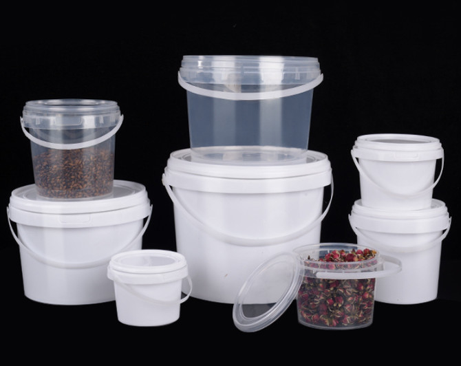 HDPE উপাদান প্লাস্টিক খাদ্য বালতি সাদা বা অন্য রঙ 0.2L-20L