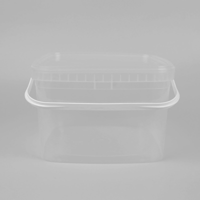 ঢাকনা কাস্টম রঙ সহ 3L PP Polypropylene ক্লিয়ার স্কোয়ার বালতি