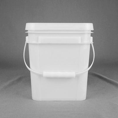 সাদা আয়তক্ষেত্রাকার 5 লিটার প্লাস্টিক বালতি তাপ স্থানান্তর প্রিন্টিং