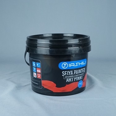 আইসক্রিমের জন্য খাদ্য নিরাপদ 1L 33oz ছোট কালো প্লাস্টিকের বালতি